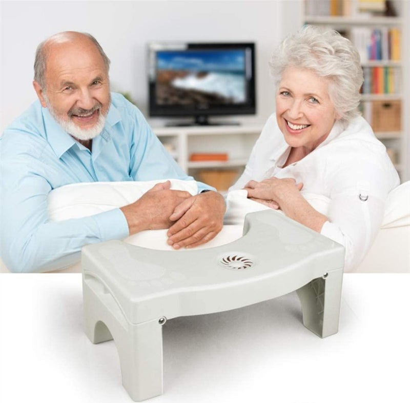 NOBILEA About Space Foldable Non Slip Toilet Step Stool with Air Freshener Slot White - Image 4