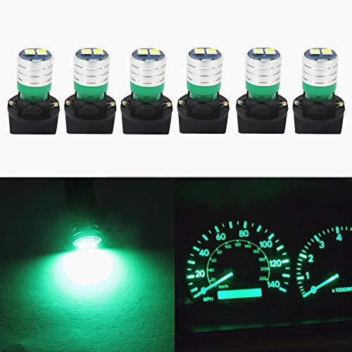 WLJH 194 Led Bulb PC195 PC194 PC168 Car Dashboard Instrument Panel Bulbs 168 2825 T10 Led Twist Socket Locks Dash Lights Gauge Cluster Led Super Bright (Green,Pack of 6) - Image 1