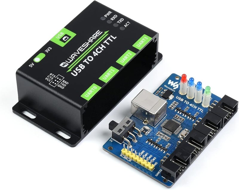 ويف شير 1 Waveshare محول USB صناعي إلى 4 قنوات TTL USB إلى UART مع دوائر حماية متعددة ودعم أنظمة متعددة - Image 2