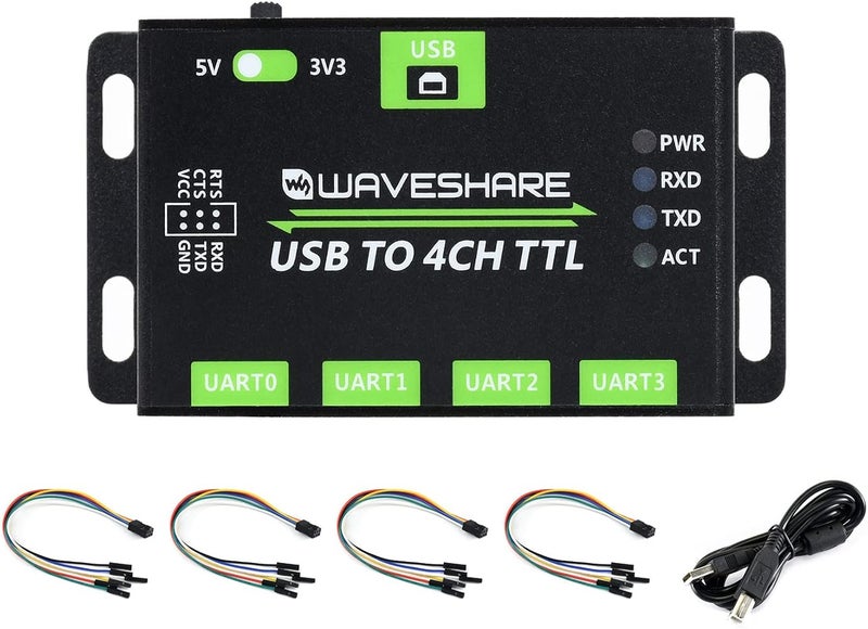 ويف شير 1 Waveshare محول USB صناعي إلى 4 قنوات TTL USB إلى UART مع دوائر حماية متعددة ودعم أنظمة متعددة - Image 1