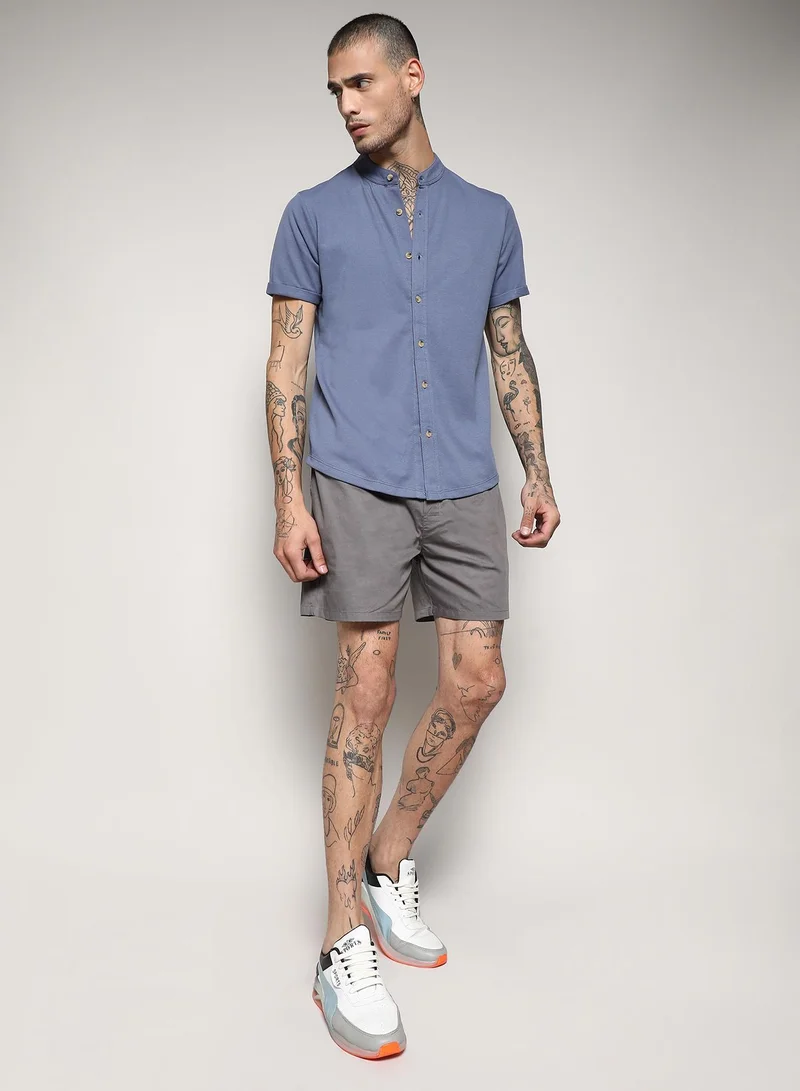 CAHOOT  Men's Prussian Blue Basic Shirt for Men | Best Price UAE
