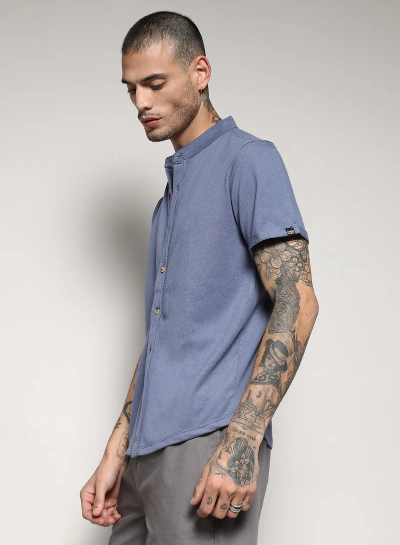CAHOOT  Men's Prussian Blue Basic Shirt for Men | Best Price UAE