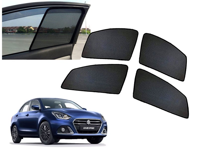 Auto Pearl Z Black Window Plug-in Half Sun Shades Car Curtain Compatible with - Swift Dzire 2020 Set of 4 Pcs - Image 1