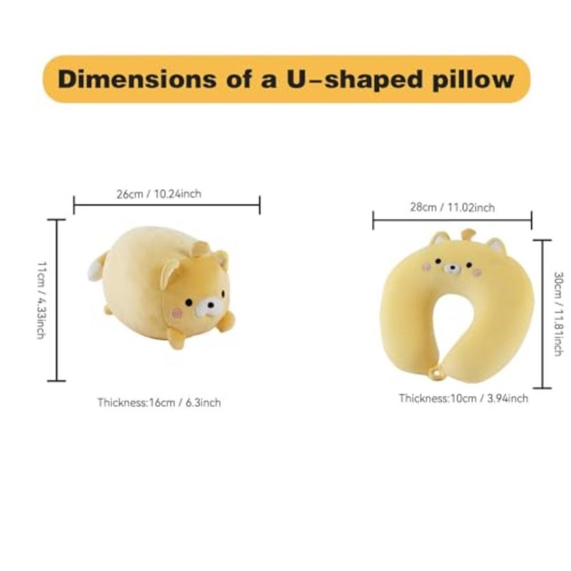 Travel Pillow Kid, 2-in-1 Travel Pillow for,Neck, Soft and Adorable Bear Animals Plushie That Converts into a U-Shaped Neck Pillow for Ultimate Comfort During Airplane, Car - Image 5