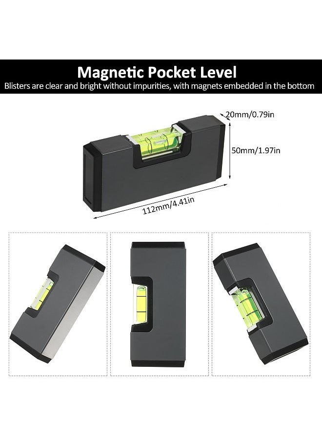 Lepmerk - Mini Level Tool Set 4-In-1 Portable Small Bubble Level Magnetic Pocket Level T Level String Level Circular Level Suitable for Woodworking RV Camper Level Telescope Furniture Tripods Camera - Image 1