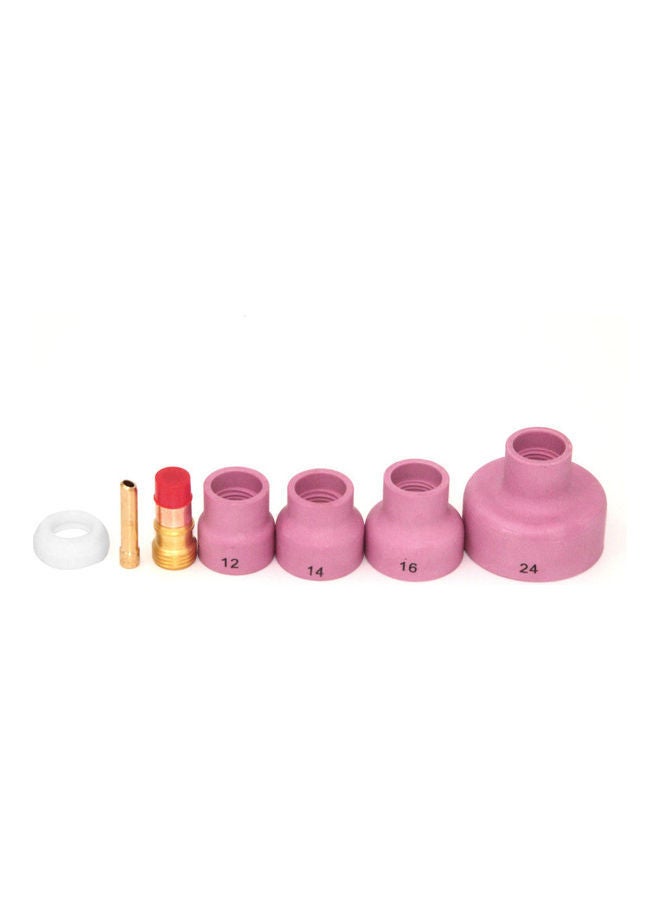 NIBEMINENT 7-Piece Nozzle Ring Cover Set For WP9/20/25/17/18/26 Welding Torches Pink/Gold - Image 1