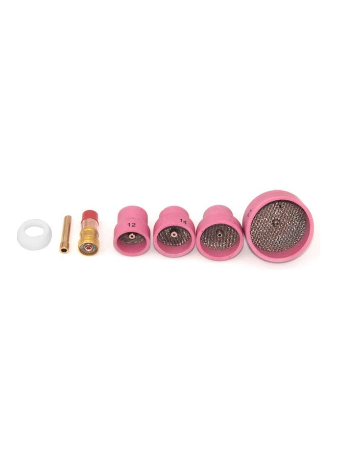 NIBEMINENT 7-Piece Nozzle Ring Cover Set For WP9/20/25/17/18/26 Welding Torches Pink/Gold - Image 3
