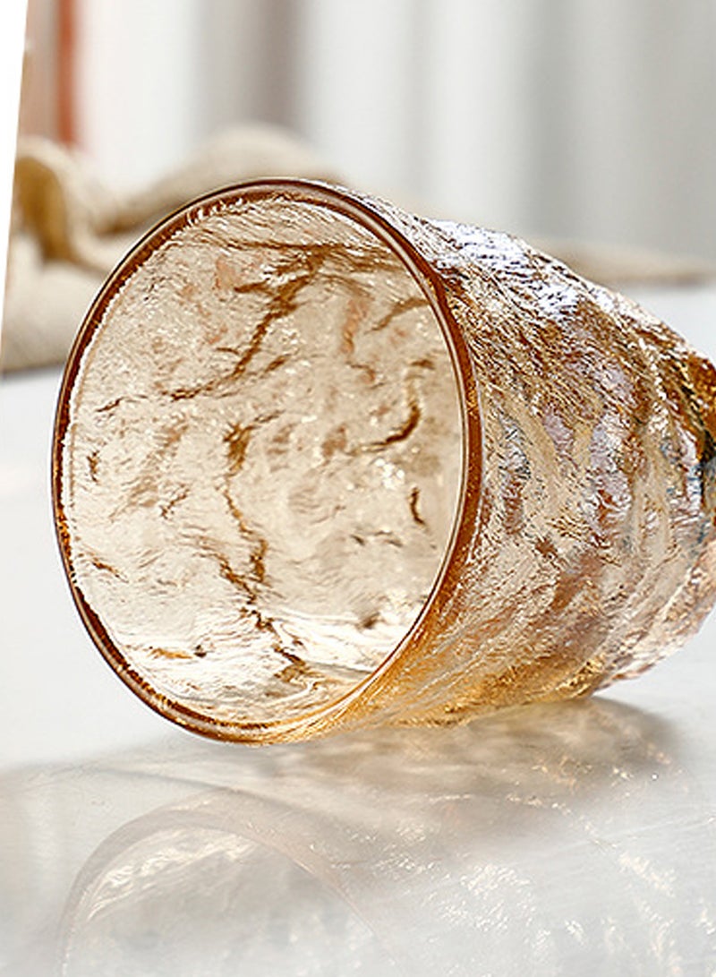 6-Piece Brown Textured Glass Drinking Cups – 280ML Each, Premium Decorative Glassware For Coffee，Water, Juice & Beverages - Image 3