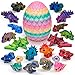 CHolic 18 pcs 3D Printed Dinosaur Animals Set with Egg Animals 3D Printed Toys Cute Articulated Flexible Figurines Fidget Toys for Party Favors Birthday Gifts Desk Pets Christmas Decor - Image 2
