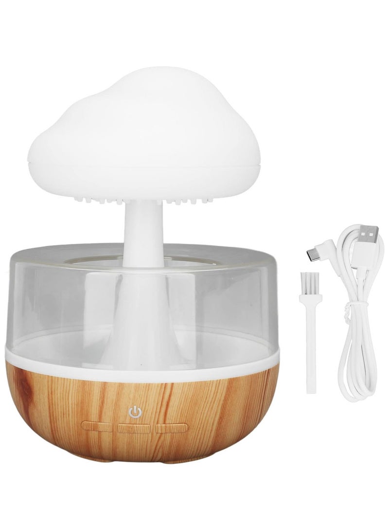 Raining Cloud Night Light Humidifier Aromatherapy Essential Oil Diffuser Cute Mushroom Humidifier Waterfall Lamp Desk Fountain Bedside Sleeping Relaxing Mood