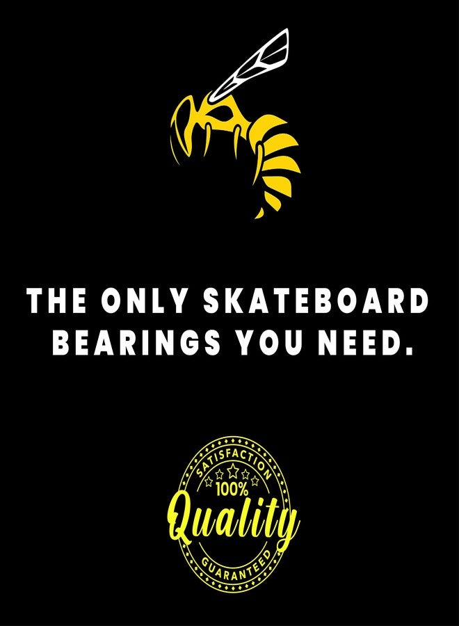 Yellow Jacket Premium Skateboard Bearings - Titanium Coated, Ceramic Balls - Pro Longboard - High Speed, Precision for Skateboards, Longboards, in-Line Skates, (Black Venom - Washers and Spacers) - Image 5