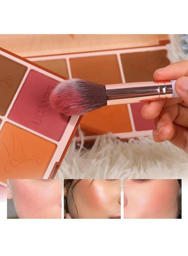 MARBUROLY 8 Colors Face Matte Blush Palette Shading Blusher with Brush - Buildable Facial Cheek Blusher Contour Bronzing Pressed Powder Makeup Pallet Women Gift Set (01 Matte) - Image 3