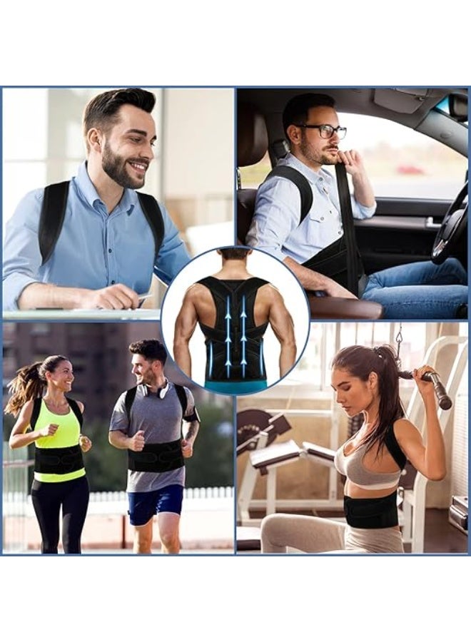 دعامة الظهر ومصحح القوام القابل للتعديل للرجال والنساء - تخفيف آلام أسفل وأعلى الظهر - جودة عالية لتحسين القوام والدعم القطني - عملية وسهلة الاستخدام - Image 2