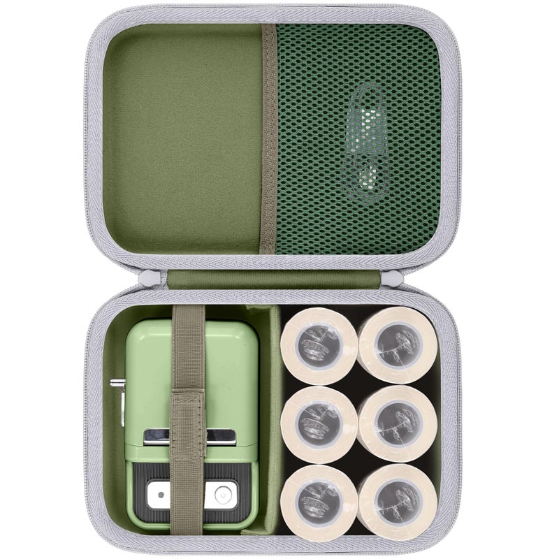 Baval Label Printer Case Compatible with NIIMBOT B21/B21 Pro/B1 Label Maker Thermal Label Printer and 2 inch Label Paper(Green Case) - Image 1