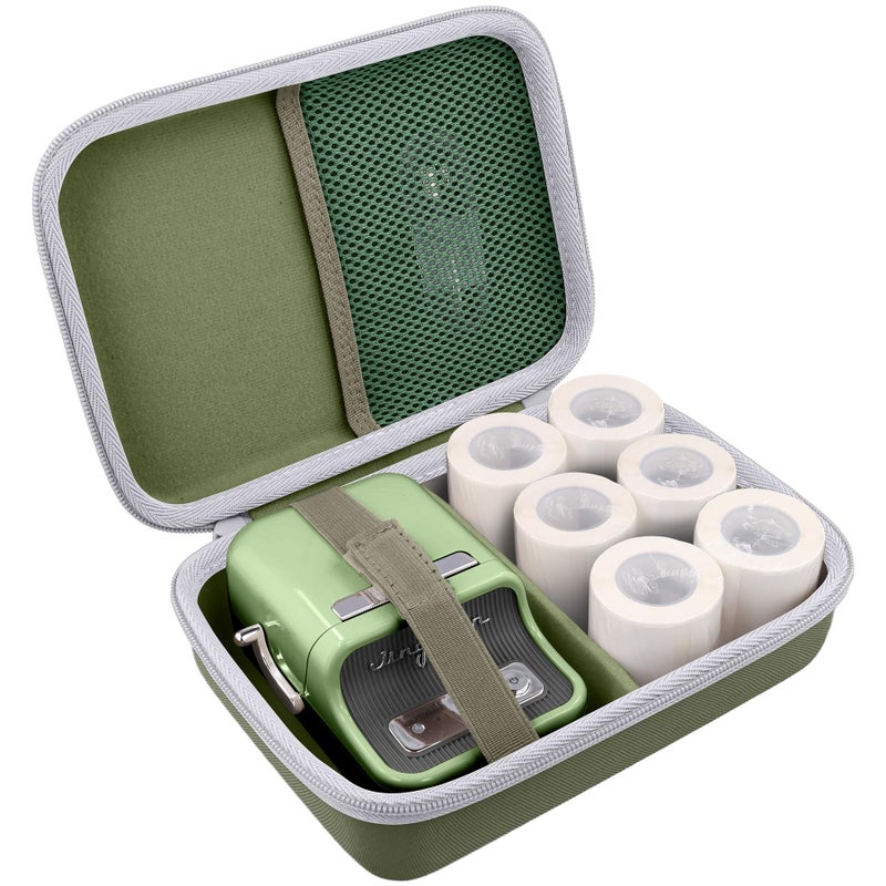 Baval Label Printer Case Compatible with NIIMBOT B21/B21 Pro/B1 Label Maker Thermal Label Printer and 2 inch Label Paper(Green Case) - Image 2