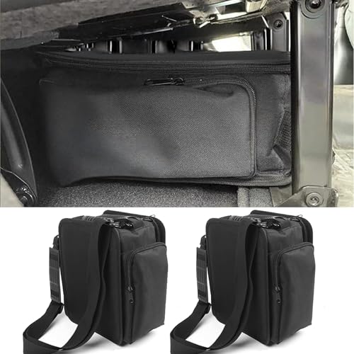 YOCTM 2-PACK Under Seat Storage Bag Organizers Compatible With Jeep Wrangler JK JL 2018 2019 2020 2021 2022 2023 2024 2025 Interior Accessories Extra Storage Black Oxford - Image 1