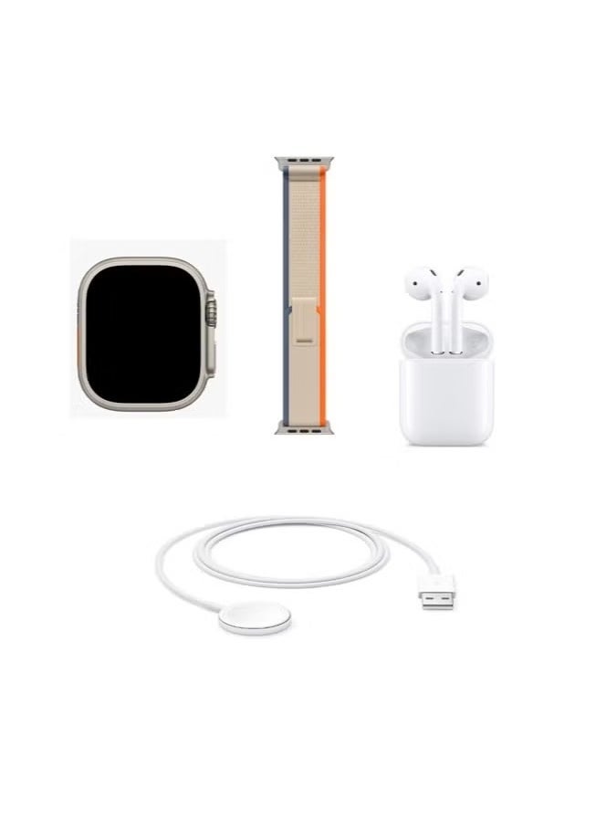 TU96 Smart Duo Smart Watch with AMOLED Display, Bluetooth Earphone, and Wireless Charger – Stylish and Multifunctional Smartwatch for Fitness, Health Monitoring, Music Control, Notifications, and Seamless Connectivity