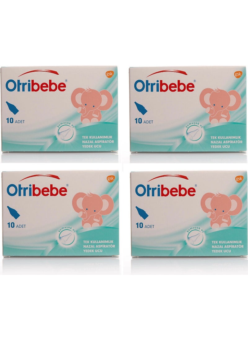 Otribebe Nasal Aspirator 10 Spare Tips X4 Pieces 