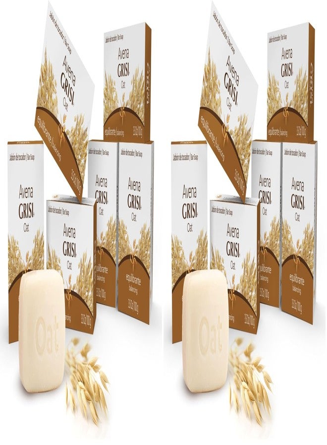 Grisi Oat Soap Cleansing Balancing Soap with Natural Oat Assists in Balancing your Skin and Moisturizing it Delicate Skin AntiAcne Exfoliating Bar Soaps., White, (Pack of 12) - Image 1