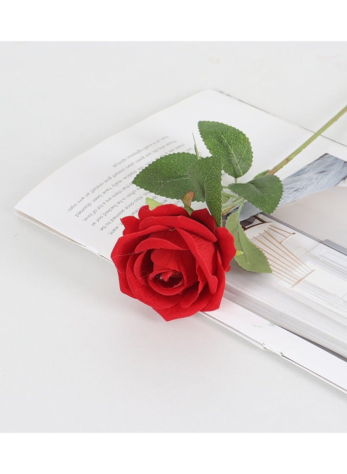 Red Artificial Roses (10pcs) | Realistic Velvet Fake Flowers for Wedding, Party, Home Decoration & Centerpieces - Image 2