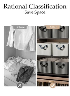 DUNISO 3pcs Wardrobe Clothes Organizer Foldable Closet Storage Organizer for Clothes Jeans Washable Closet Storage Boxes with Carrying Handles Cube Storage Bin for Home Bedroom Office  - Image 3