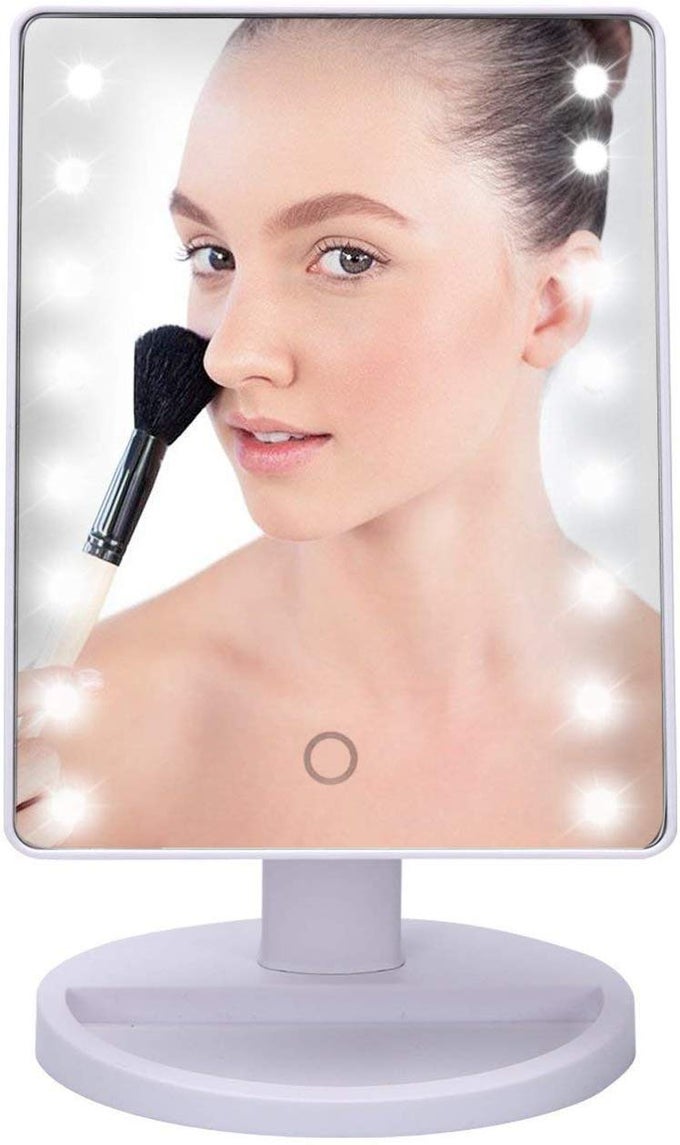 VANITY MAKEUP SHAVING MIRROR WITH NATURAL WHITE LED LIGHT360 DEGREE SWIVEL ROTATION TABLETOP BATHROOM MULTI COLOR