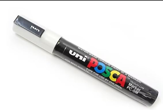posca UNI-BALL MARKER PEN PC-1M - WHITE - SINGLE PEN - Image 2