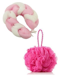 BEAUTRISTRO Combo Of Bath Sponge Round Loofah And Back Scrubber For Men And Women (Multicolour)  - Image 1