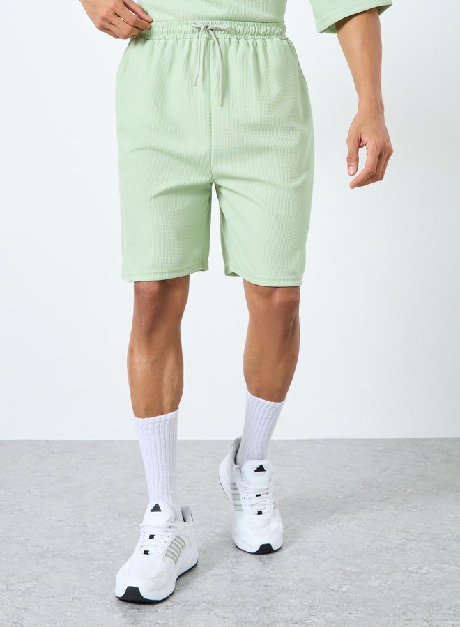 ستايلي طقم تي شيرت وشورت فضفاض محبوك بنقوش صلبة من ستايلي - Image 5