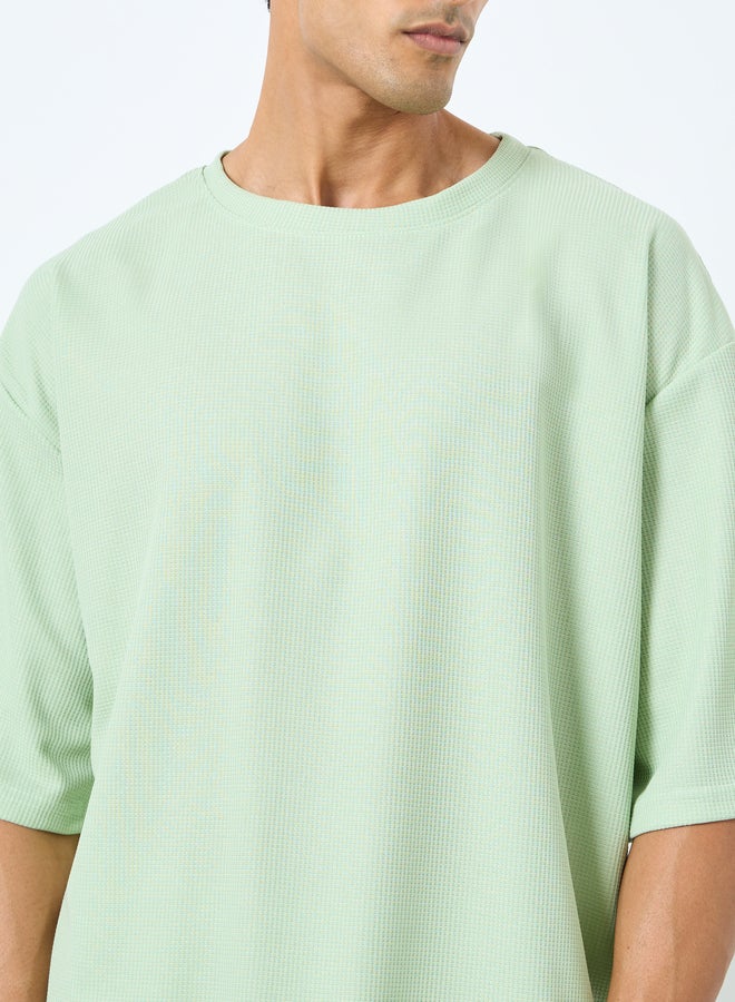 ستايلي طقم تي شيرت وشورت فضفاض محبوك بنقوش صلبة من ستايلي - Image 3