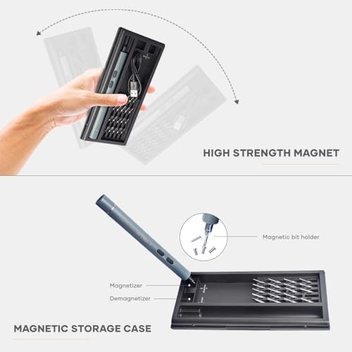 STELLAR DRIVE Cordless Electric Screw driver Kit | 3.6V Battery | 20-Piece Bit Set | 200 RPM | USB Type-C | Repair Tool Kit for Phone, Laptop, PC, Watch & Others - Image 5