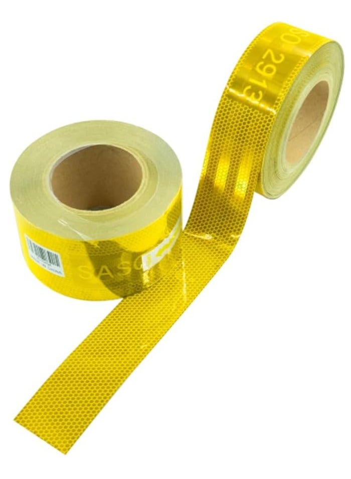 Agc Yellow Reflective Tape Roll 10cm x 25m for Trucks, Trailers, Helmets, Bicycles, Road Safety and Industrial Use – High Visibility Diamond Grade Reflector Adhesive Strip - Image 1