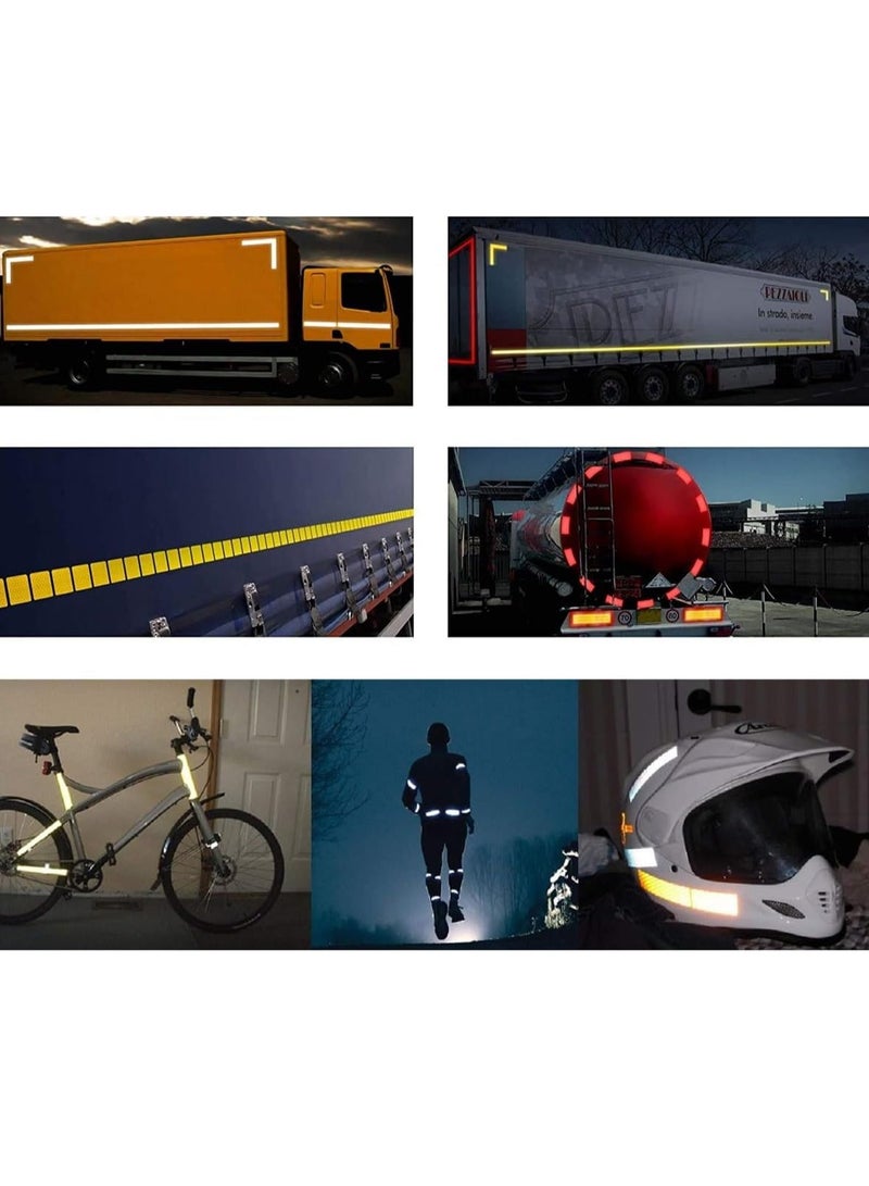 Agc Yellow Reflective Tape Roll 10cm x 25m for Trucks, Trailers, Helmets, Bicycles, Road Safety and Industrial Use – High Visibility Diamond Grade Reflector Adhesive Strip - Image 5