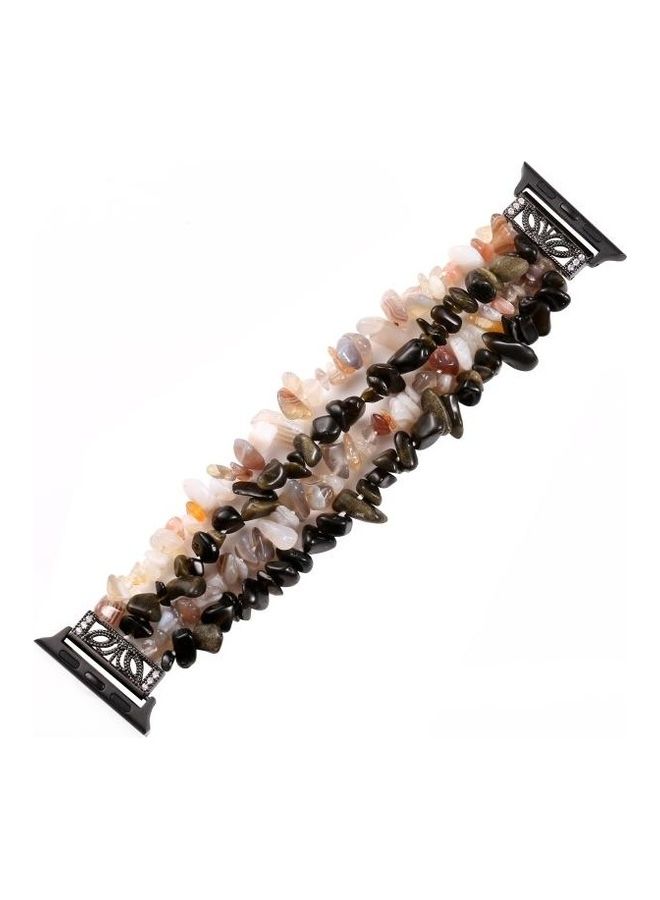 NIBEMINENT Natural Stone Replacement Watch Strap For Apple 5 & 4 40mm/3 2 1 38mm Boss Agate - Image 1