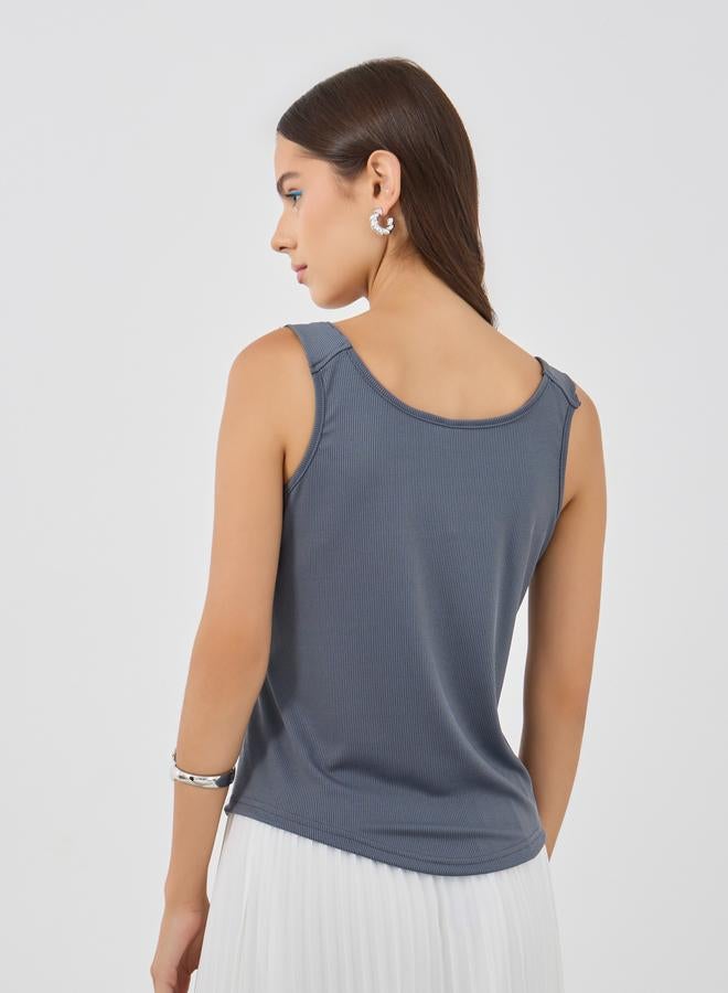 تايك تو توب بحمالات بتفاصيل مشبك مزدوج - Image 4