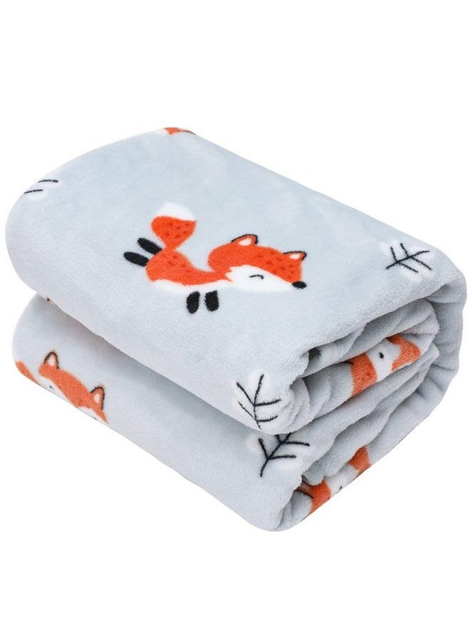 TILLYOU Micro Fleece Plush Soft Toddler Blanket For Boys Girls Large Lightweight Crib Blanket For Baby Bed Lounger Fuzzy Warm Cozy Blanket For Daycare Preschool Naptime Oversized 40X50 Fox  - Image 1