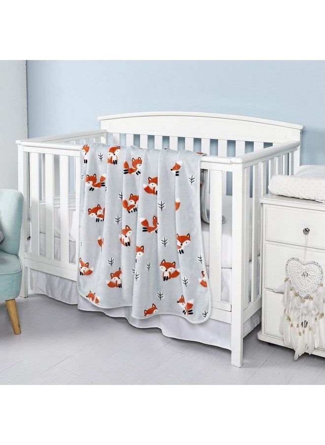 TILLYOU Micro Fleece Plush Soft Toddler Blanket For Boys Girls Large Lightweight Crib Blanket For Baby Bed Lounger Fuzzy Warm Cozy Blanket For Daycare Preschool Naptime Oversized 40X50 Fox  - Image 4