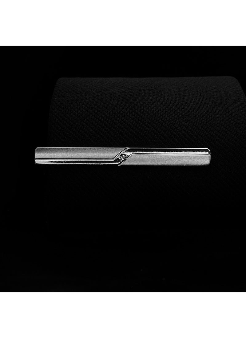 Generic Silver Standard Security Tie Clip for Men J0131 Lightning Segmentation 
