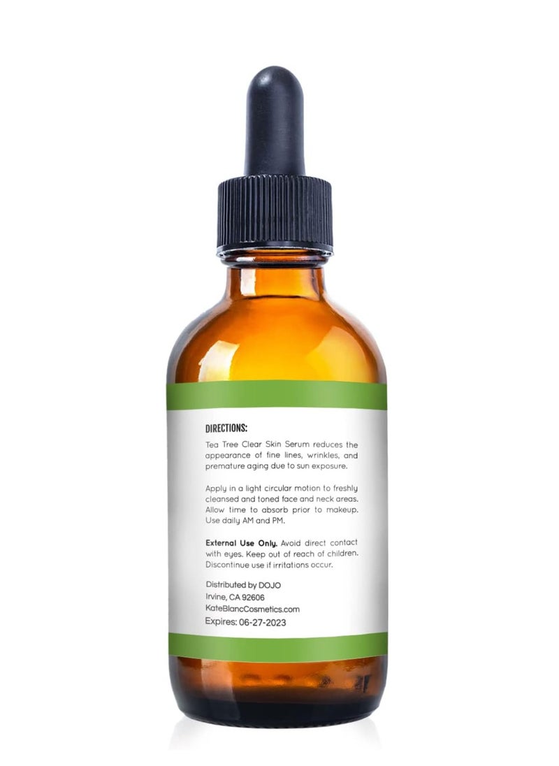 Kate Blanc Cosmetics - Tea Tree Serum for Face and Acne Prone Skin (1oz). Tea Tree Oil Face Serum to Fight Acne Scars, Pimples, Dark Spots. Promotes Clear Skin for Teens - Image 1