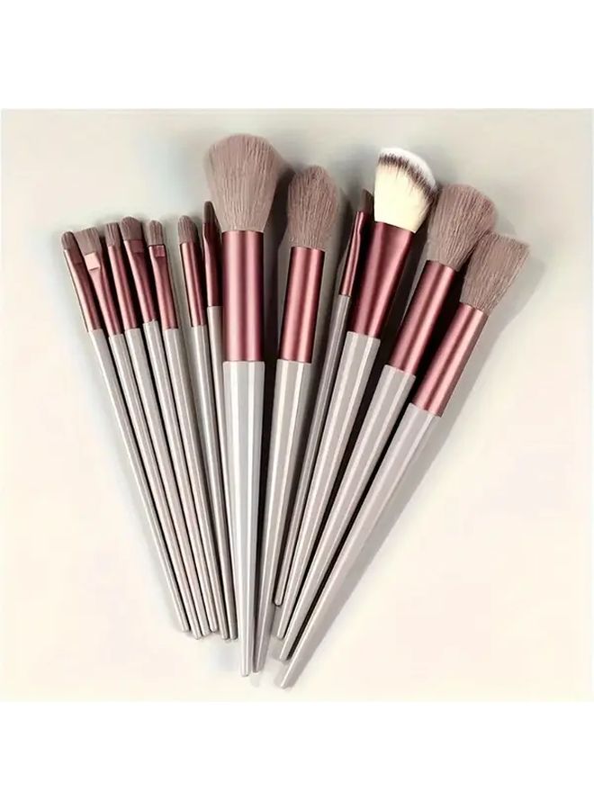 13 In 1 Multicolored Professional Makeup Brush Set With Soft Synthetic Bristles For Foundation Powder Eyebrow Blush Lip Highlighter Concealer Contouring Ideal For Beginners And Pros Birthday Christmas Gift - Image 5
