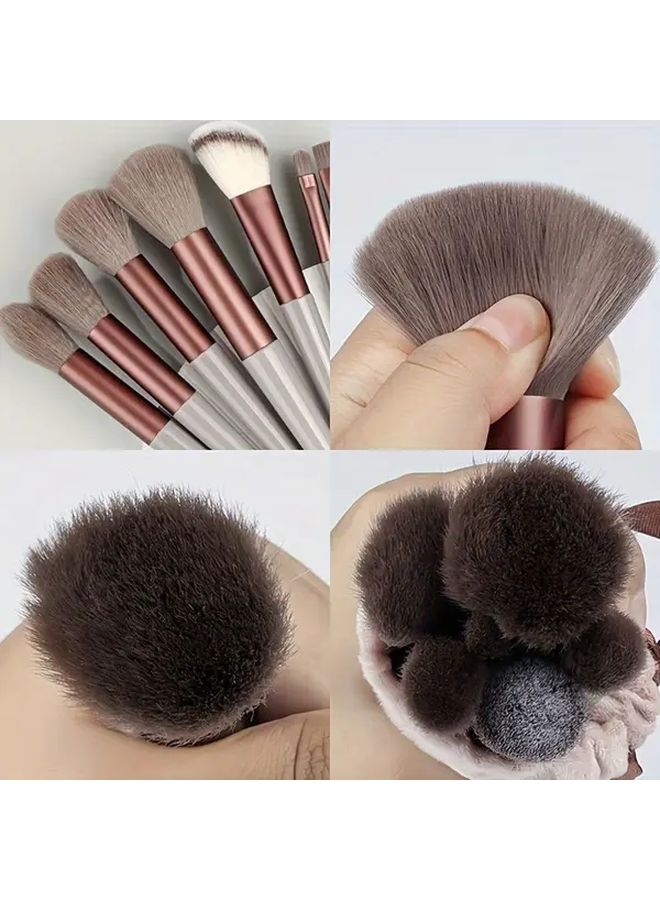 13 In 1 Multicolored Professional Makeup Brush Set With Soft Synthetic Bristles For Foundation Powder Eyebrow Blush Lip Highlighter Concealer Contouring Ideal For Beginners And Pros Birthday Christmas Gift - Image 3