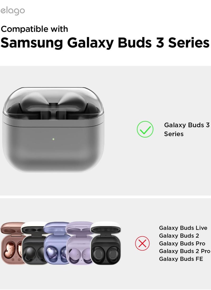 Elago - EDC Hang Compatible with Samsung Galaxy Buds3 and Galaxy Buds 3 Pro Case Cover with Carabiner - Matte Clear - Image 1