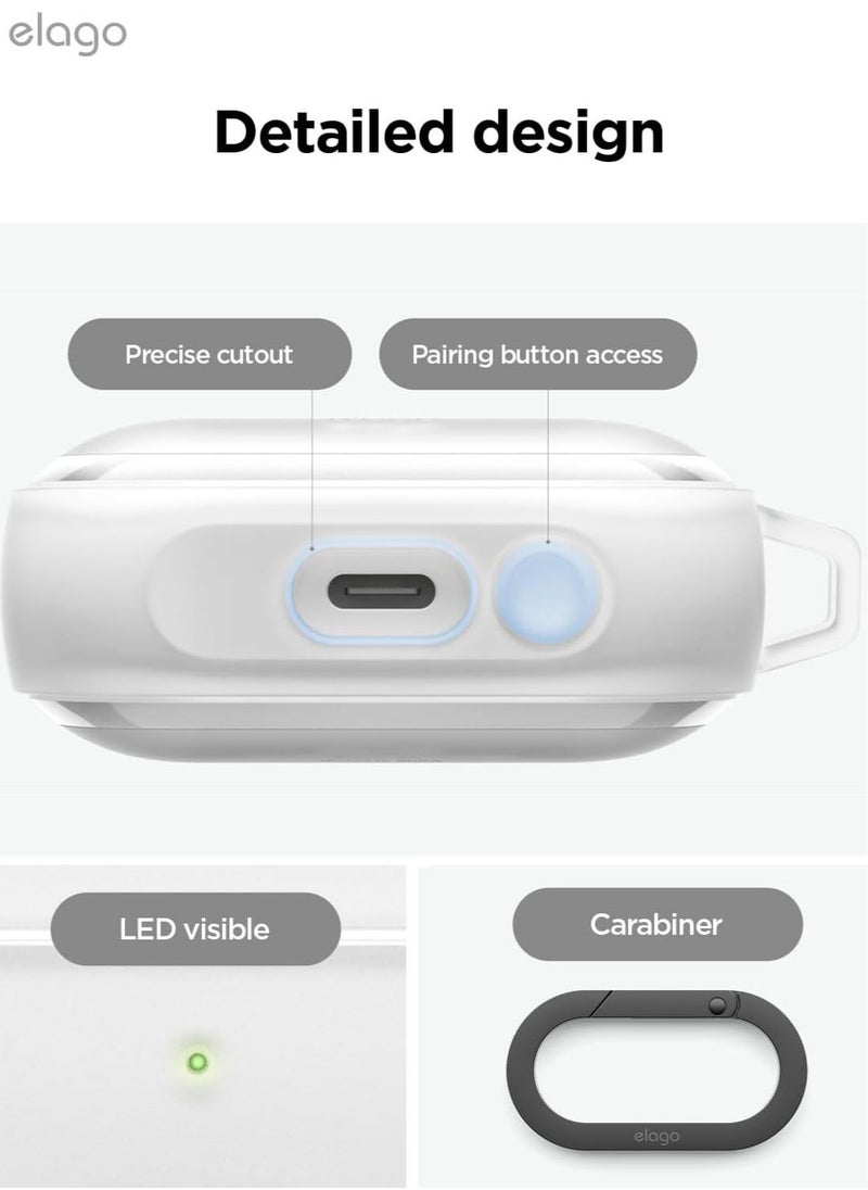 Elago - EDC Hang Compatible with Samsung Galaxy Buds3 and Galaxy Buds 3 Pro Case Cover with Carabiner - Matte Clear - Image 1