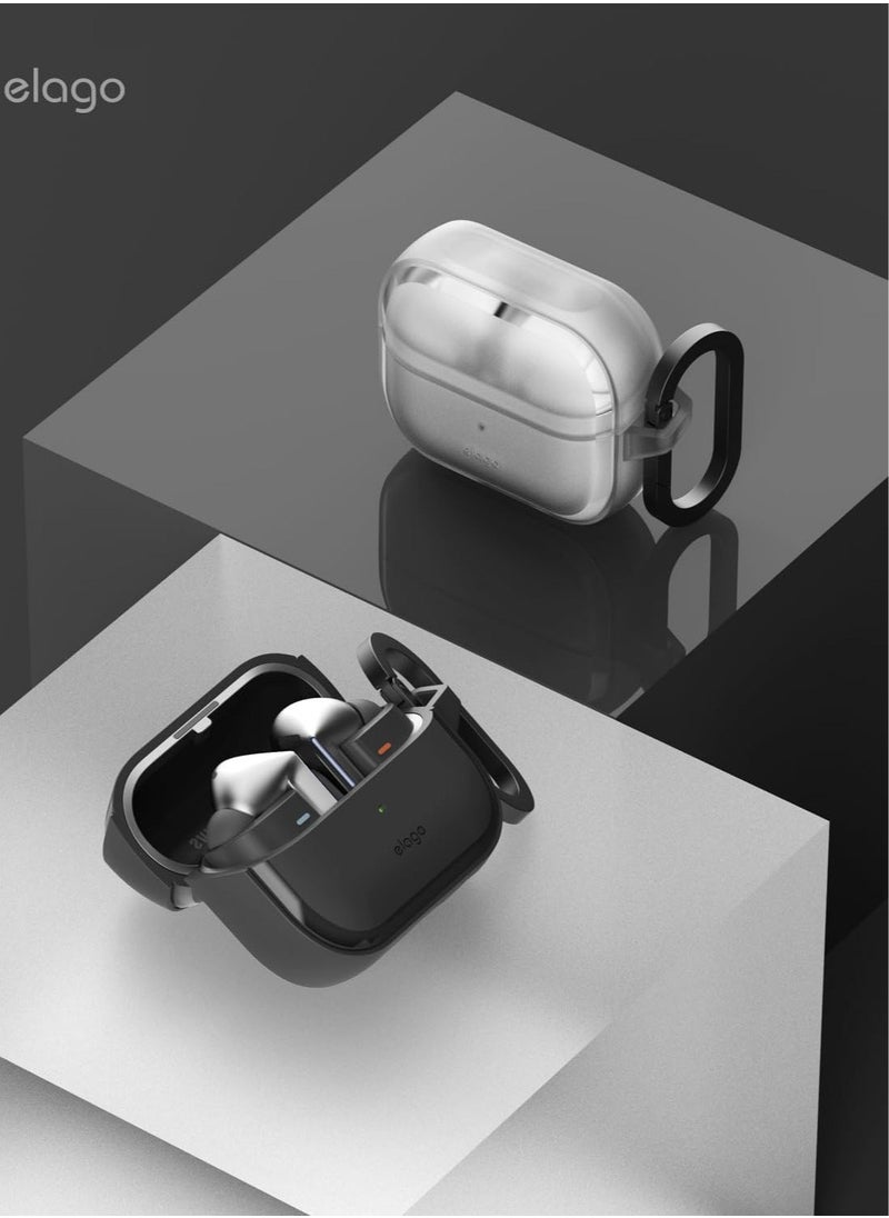 Elago - EDC Hang Compatible with Samsung Galaxy Buds3 and Galaxy Buds 3 Pro Case Cover with Carabiner - Matte Clear - Image 1