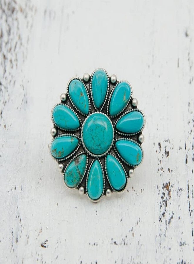 CSIYANJRY99 Boho Western Rodeo Turquoise Ring Vintage Western Jewelry for Women Cowgirl Country Concert Rodeo Jewelry Outfits for Women (Style F) - Image 4