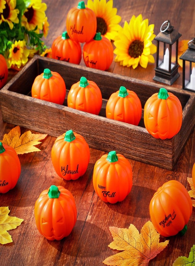 Seenelling 24 قطعة من كرات تخفيف التوتر لعيد الشكر على شكل يقطين، كرات تخفيف التوتر من يقطين الخريف، مصنوعة من إسفنج البولي يوريثان، كرات ضغط صغيرة على شكل يقطين، هدايا حفلات حصاد الخريف (برتقالية) - Image 4