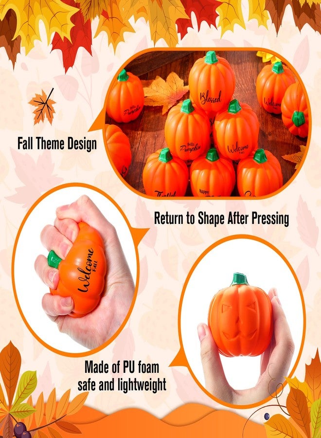 Seenelling 24 قطعة من كرات تخفيف التوتر لعيد الشكر على شكل يقطين، كرات تخفيف التوتر من يقطين الخريف، مصنوعة من إسفنج البولي يوريثان، كرات ضغط صغيرة على شكل يقطين، هدايا حفلات حصاد الخريف (برتقالية) - Image 5