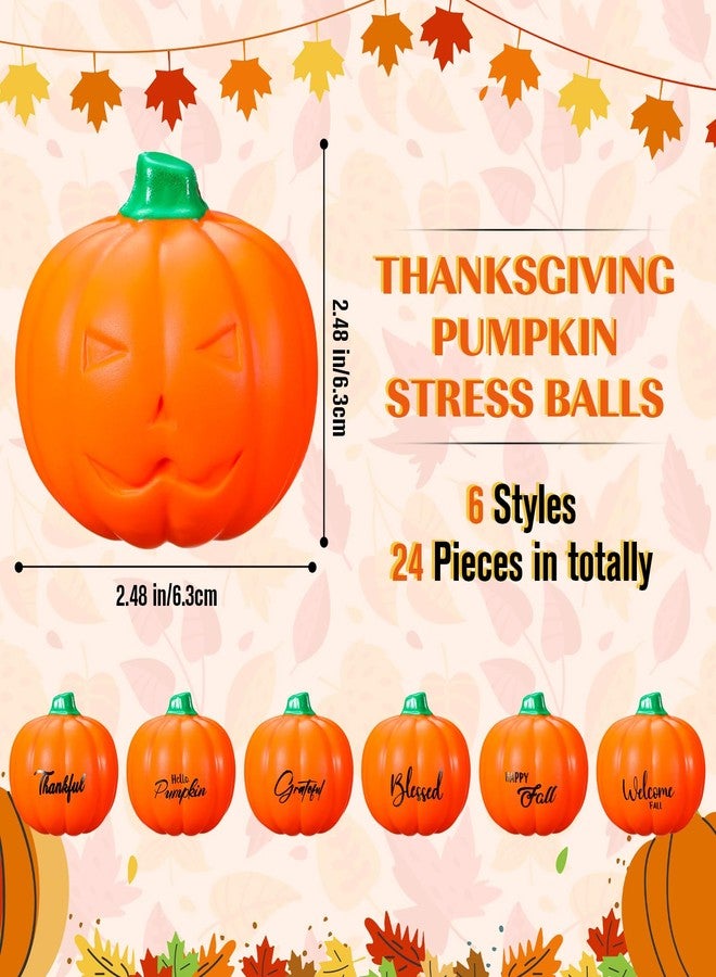 Seenelling 24 قطعة من كرات تخفيف التوتر لعيد الشكر على شكل يقطين، كرات تخفيف التوتر من يقطين الخريف، مصنوعة من إسفنج البولي يوريثان، كرات ضغط صغيرة على شكل يقطين، هدايا حفلات حصاد الخريف (برتقالية) - Image 3
