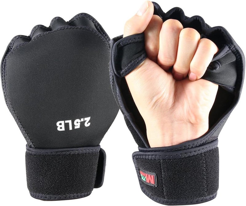Rockhouse Weighted Hand Gloves 5lb(2.5lb Each), Soft Iron Fitness Gloves, Washable, for Gym Boxing Swimming Strength Training (5lb) - Image 1