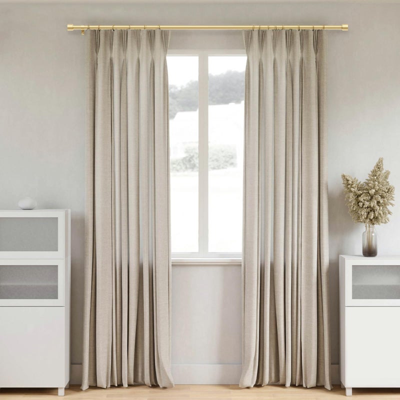 GEEBOBO Gold Curtain Rods for Windows 66 to 120 Inch, 1 Inch Adjustable Heavy Duty Easy Install Curtain Rods Set for Outdoor, Patio, Farmhouse, Bedroom, Living Room (Gold, 30"-120") - Image 4